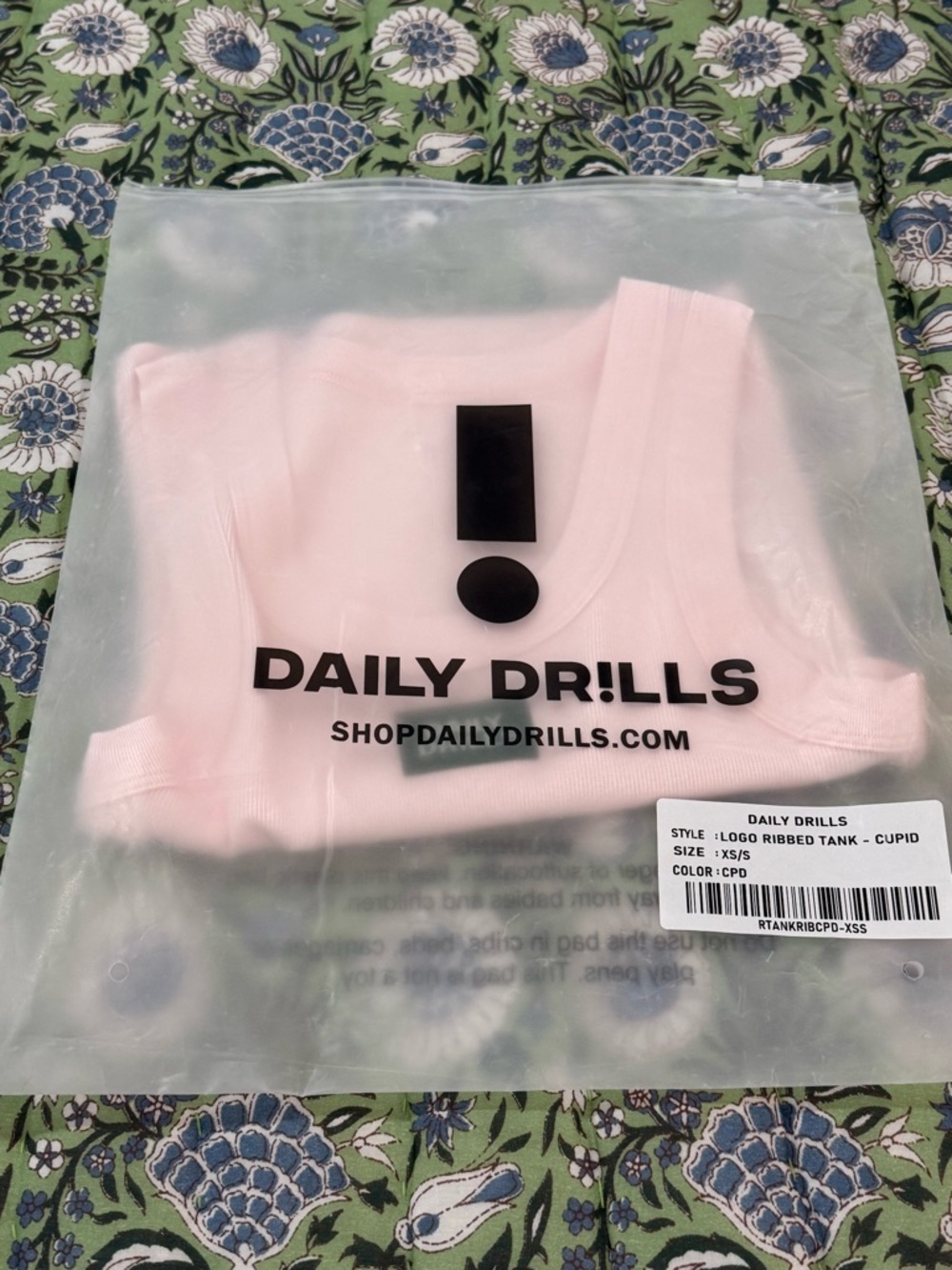 Daily Drills NWT Logo Ribbed Tank Top in Cupid XS/S - Picture 5 of 6